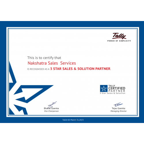 Tally Certificate